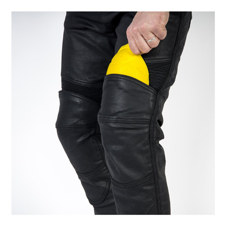 Jeansy motocyklowe OZONE RUSTY WAXED czarne
