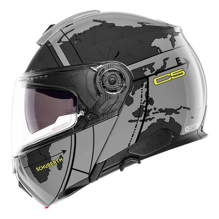 Kask motocyklowy SCHUBERTH C5 ECE GLOBE GREY szary czarny żółty fluo