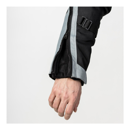 Kurtka motocyklowa tekstylna OZONE TOUR III czarna szary żółty fluo