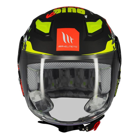 Kask otwarty dziecięcy MT LITE KIDS DINO MATT czarny żółty zielony czerwony