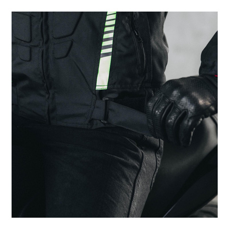 Kurtka motocyklowa tekstylna miejska OZONE PULSE czarna żółty fluo