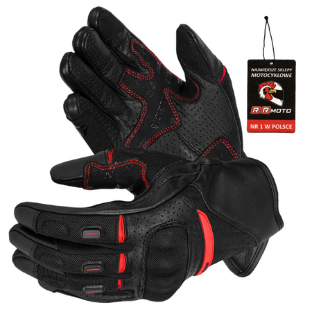 Rękawice motocyklowe SECA AXIS MESH II RED czarny czerwony