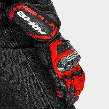 Rękawice motocyklowe SHIMA RS-3 RED FLUO czarny czerwony fluo