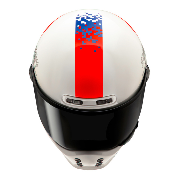 Kask motocyklowy HJC V10 Fq20 Retro biały/czerwony/niebieski
