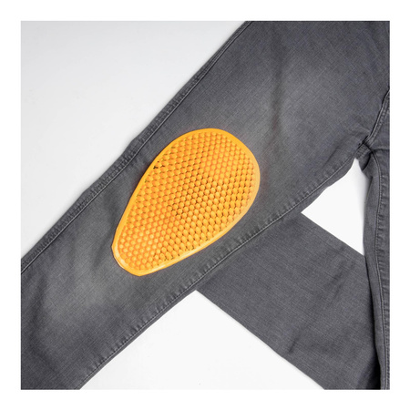 Damskie jeansy motocyklowe OZONE STRIKER Slim Fit sprany szary