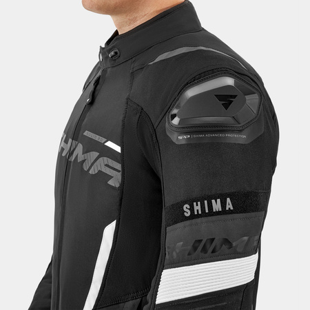 Kurtka motocyklowa tekstylna miejska/sportowa Shima SOLID 2.0 czarny/biały