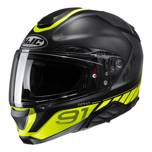 Kask motocyklowy szczękowy HJC RPHA 91 Rafino czarny/żółty