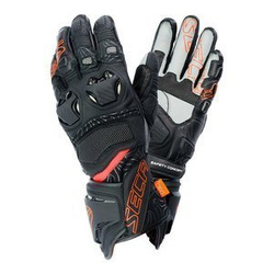 Rękawice motocyklowe SECA UKEMI PRO FLUO RED czarny czerwony fluo szary
