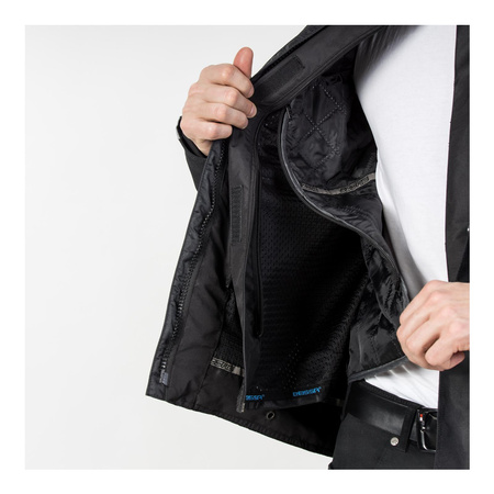 Kurtka motocyklowa tekstylna OZONE TOUR III czarna szary żółty fluo