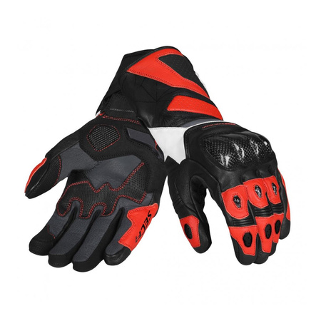 Rękawice motocyklowe SECA ATOM RED czarny czerwony biały
