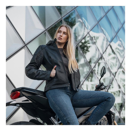 Damska kurtka motocyklowa skórzana miejska Rebelhorn IMPALA czarny