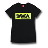 Koszulka codzienna T-shirt damska DAVCA LOGO BLACK/FLUO czarny żółty fluo