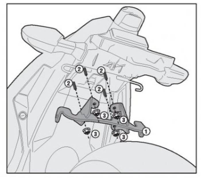 KAPPA ADAPTER DO ZAMONTOWANIA STELAŻA BOCZNEGO TE4108K BEZ UŻYCIA CENTRALNEGO KZ4108 - motocyklowy bagaż