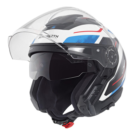 Kask motocyklowy SCHUBERTH J2 ECE SIGMA BLUE biały niebieski czerwony czarny