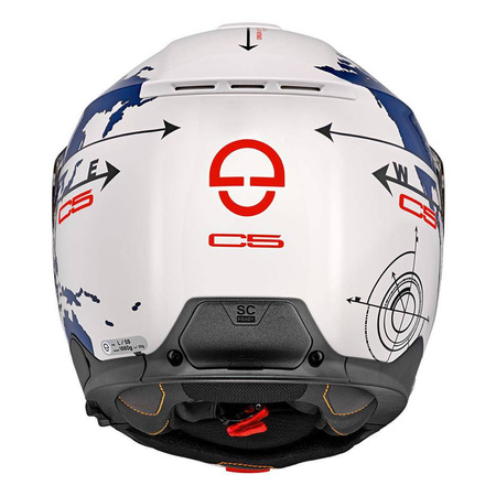 Kask motocyklowy SCHUBERTH C5 ECE GLOBE BLUE biały niebieski czerwony