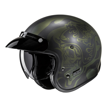 Kask motocyklowy otwarty HJC V31 Flame czarny