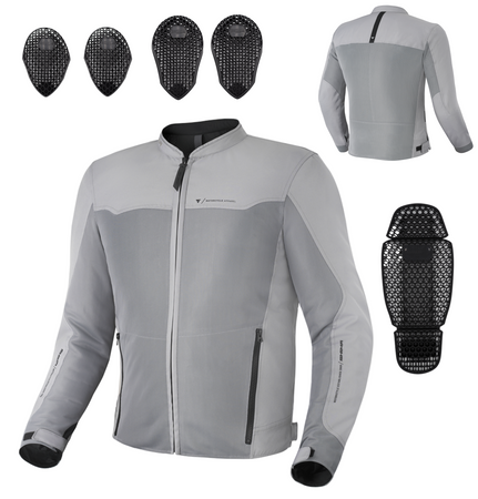 Kurtka motocyklowa tekstylna miejska Shima OPENAIR szary