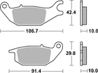 SBS KLOCKI HAMULCOWE KH343 STREET CERAMIC YAMAHA MW 125 TRICITY '14-'19 KOLOR CZARNY TYŁ