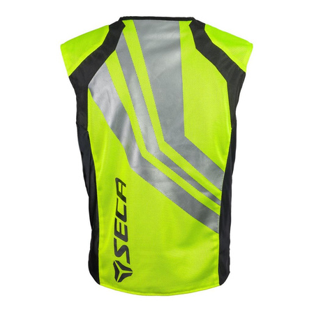 Kamizelka motocyklowa odblaskowa SECA SIGNAL II FLUO żółty fluo czarny