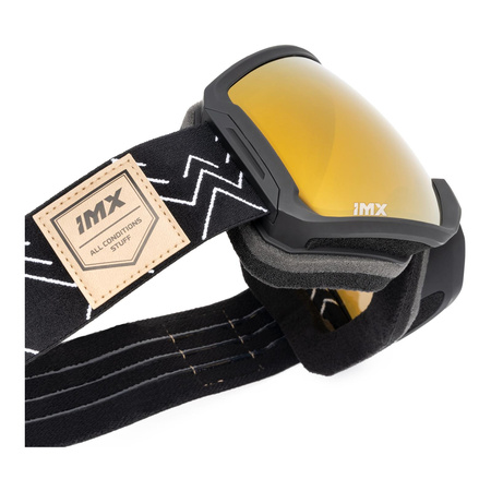 Gogle Snowboardowe IMX Peak Black Matt/Graphic Black - Szyba Podwójna Gold Irridium + Brown