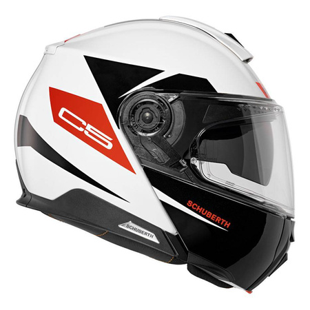 Kask motocyklowy SCHUBERTH C5 ECE ECLIPSE RED biały czarny czerwony