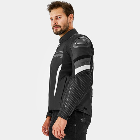 Kurtka motocyklowa tekstylna miejska/sportowa Shima SOLID 2.0 czarny/biały