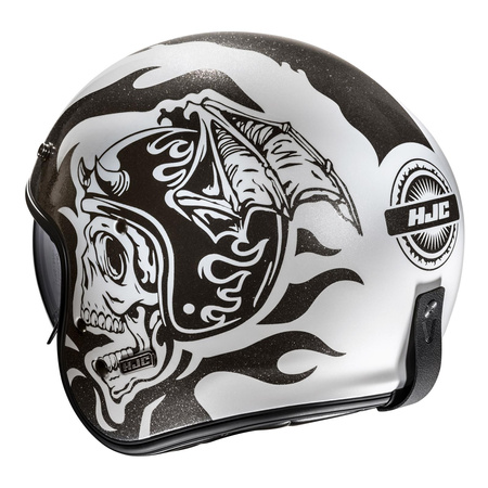 Kask motocyklowy otwarty HJC V31 Flame biały/czarny