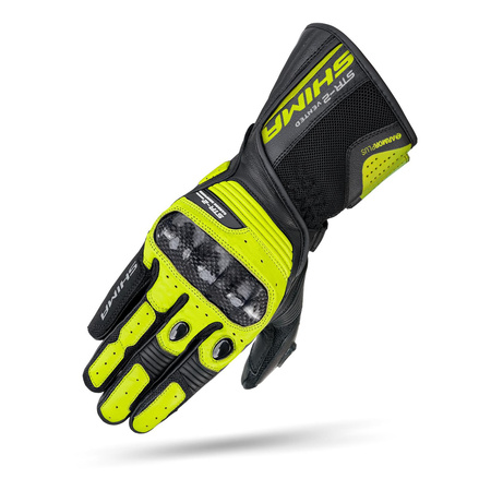 Rękawice motocyklowe skórzane sportowe Shima STR-2 VENT GLV fluo
