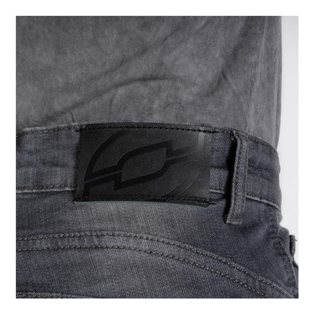 Damskie jeansy motocyklowe OZONE STRIKER Slim Fit sprany szary
