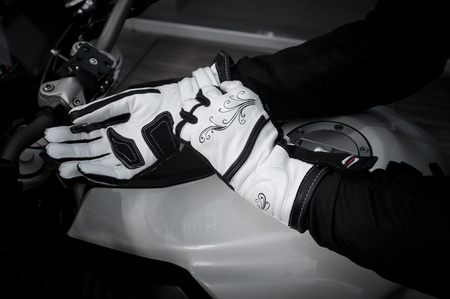 Rękawice motocyklowe turystyczne Shima MODENA biały