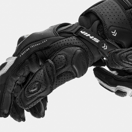 Rękawice motocyklowe sportowe skórzane Shima RS-3 biały