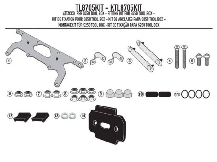 KAPPA MOCOWANIE SKRZYNKI NARZĘDZIOWEJ KS250 DO STELAŻY KLR6413, KL8703, KL8705, KLR4125