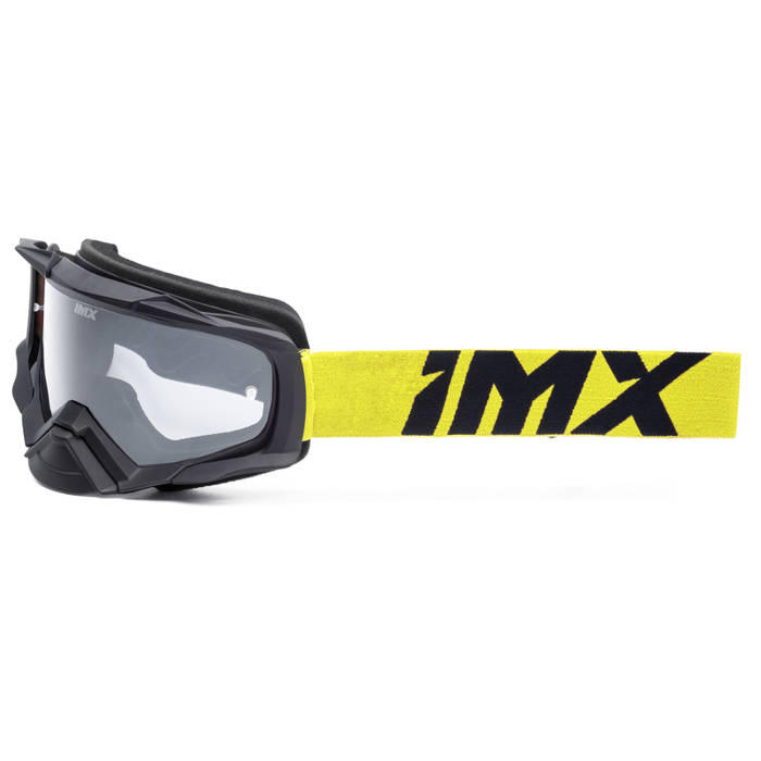 Gogle motocyklowe IMX Dust Black Matt/Fluo Yellow - Szyba Dark Smoke + Clear (2 Szyby W Zestawie)