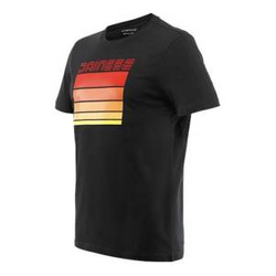 Koszulka codzienna T-shirt DAINESE STRIPES BLACK/RED czarny czerwony