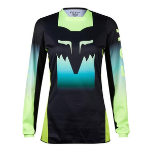 Damska bluza koszulka motocyklowa rowerowa cross mtb FOX 180 Flora czarny/żółty