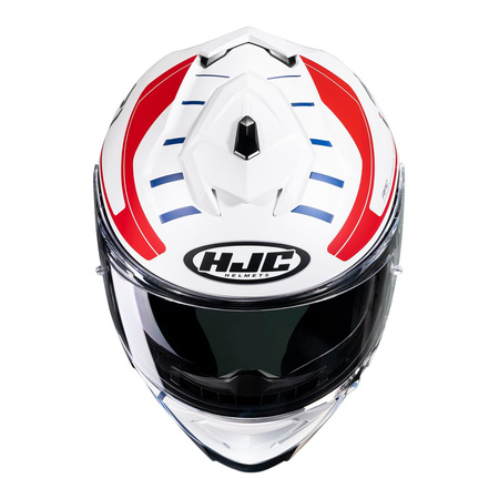 Kask motocyklowy integralny HJC I71 Simo biały/czerwony/niebieski
