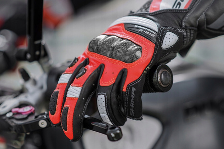 Rękawice motocyklowe skórzane sportowe Shima STR-2 GLOVES czerwony