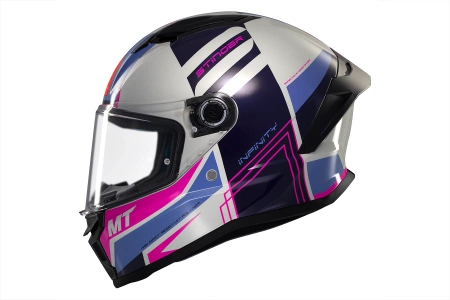 Kask motocyklowy MT STINGER 2 TRON WHITE/PINK/BLUE