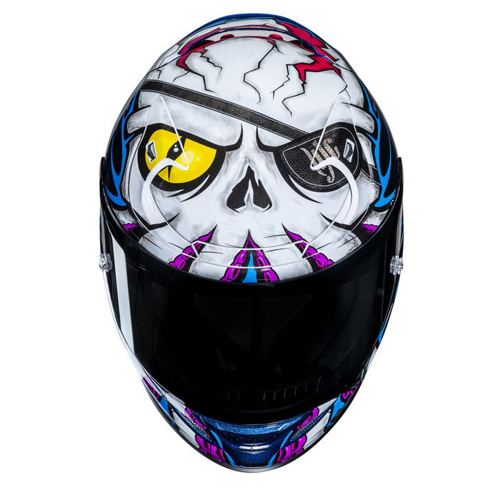 Kask motocyklowy integralny HJC RPHA 12 Kraken biały/niebieski