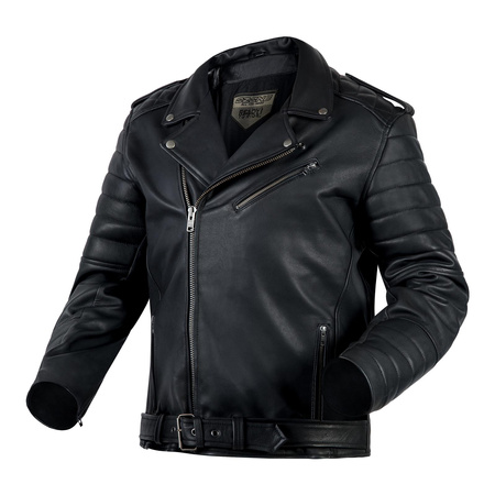 Kurtka motocyklowa skórzana ramoneska OZONE RAMONES MODERN matowy czarna
