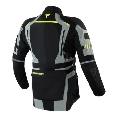 Kurtka motocyklowa tekstylna Rebelhorn PATROL szary-czarny-żółty fluo