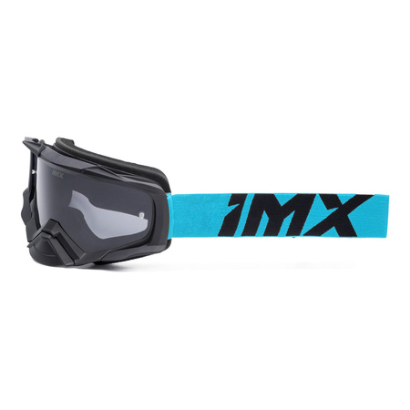Gogle motocyklowe IMX Dust Black Matt/Blue - Szyba Dark Smoke + Clear (2 Szyby W Zestawie)