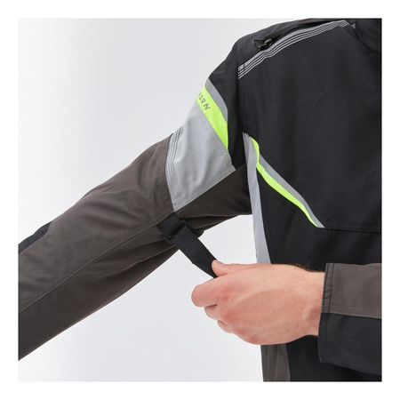 Kurtka motocyklowa tekstylna Rebelhorn SPARK czarny-szary-żółty fluo