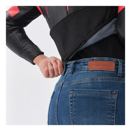 Damska kurtka motocyklowa skórzana Rebelhorn REBEL różowy-czarny