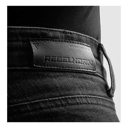 Jeansy motocyklowe damskie REBELHORN CLASSIC MONOLAYER LADY WASHED BLACK czarny