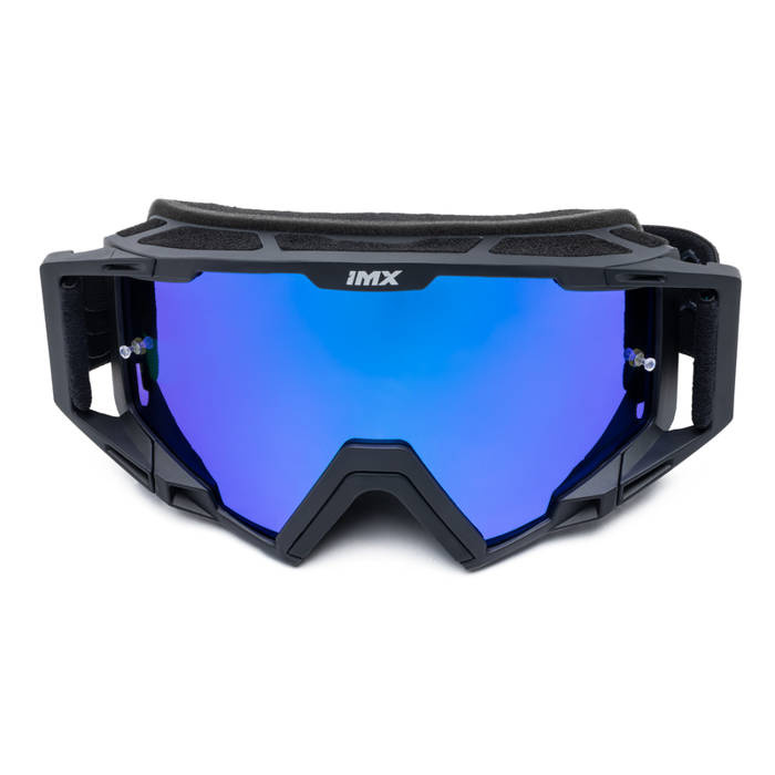 Gogle motocyklowe IMX Sand Black Matt/Blue - Szyba Blue Iridium + Clear (2 Szyby W Zestawie)