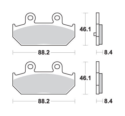 SBS KLOCKI HAMULCOWE KH412 MAXI SINTER SINTER KOLOR ZŁOTY SUZUKI AN 400/650 BURGMAN '02-'23 TYŁ