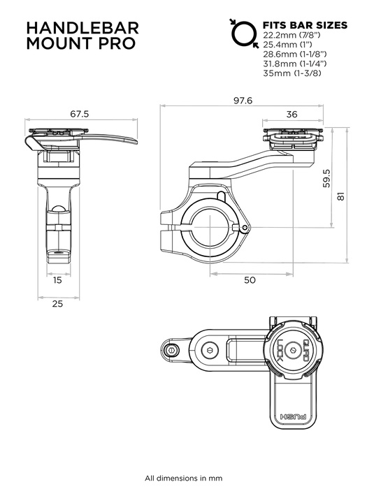 Podstawa uchwyt mocowanie Kierownica QUAD LOCK PRO Uniwersalna