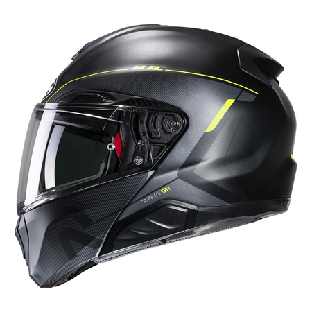 Kask motocyklowy szczękowy HJC RPHA 91 Combust czarny/żółty