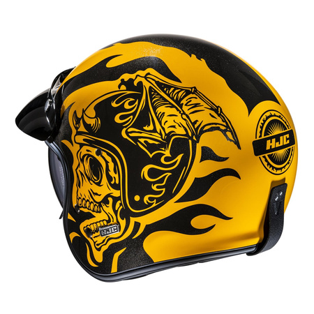 Kask motocyklowy otwarty HJC V31 Flame żółty/czarny
